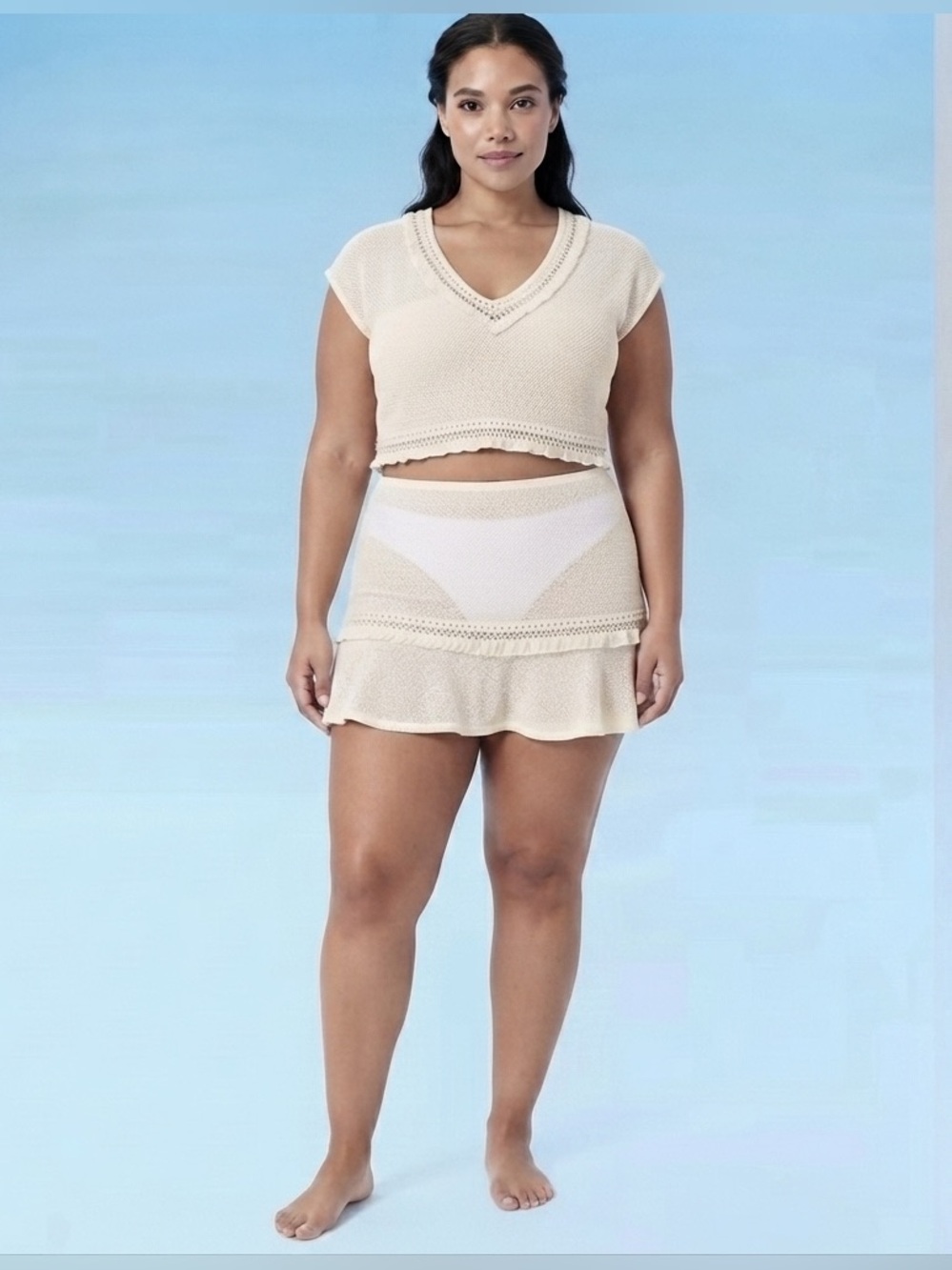 Decree Womens Knit Skirt Swimsuit Cover-Up